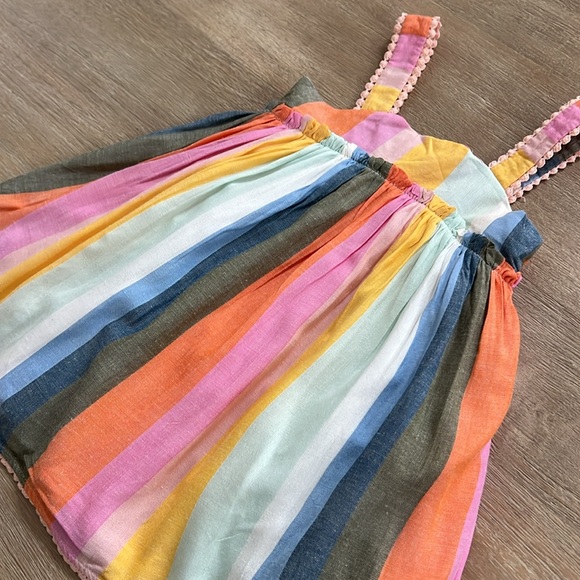 Tahari Toddler Girl Linen Rainbow Summer Dress 3T 4T 5T - Picture 3 of 5